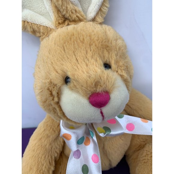 American Greetings 11 Inch Cream Bunny Easter Colored Eggs White Ribbon Bow Plus - Picture 2 of 11